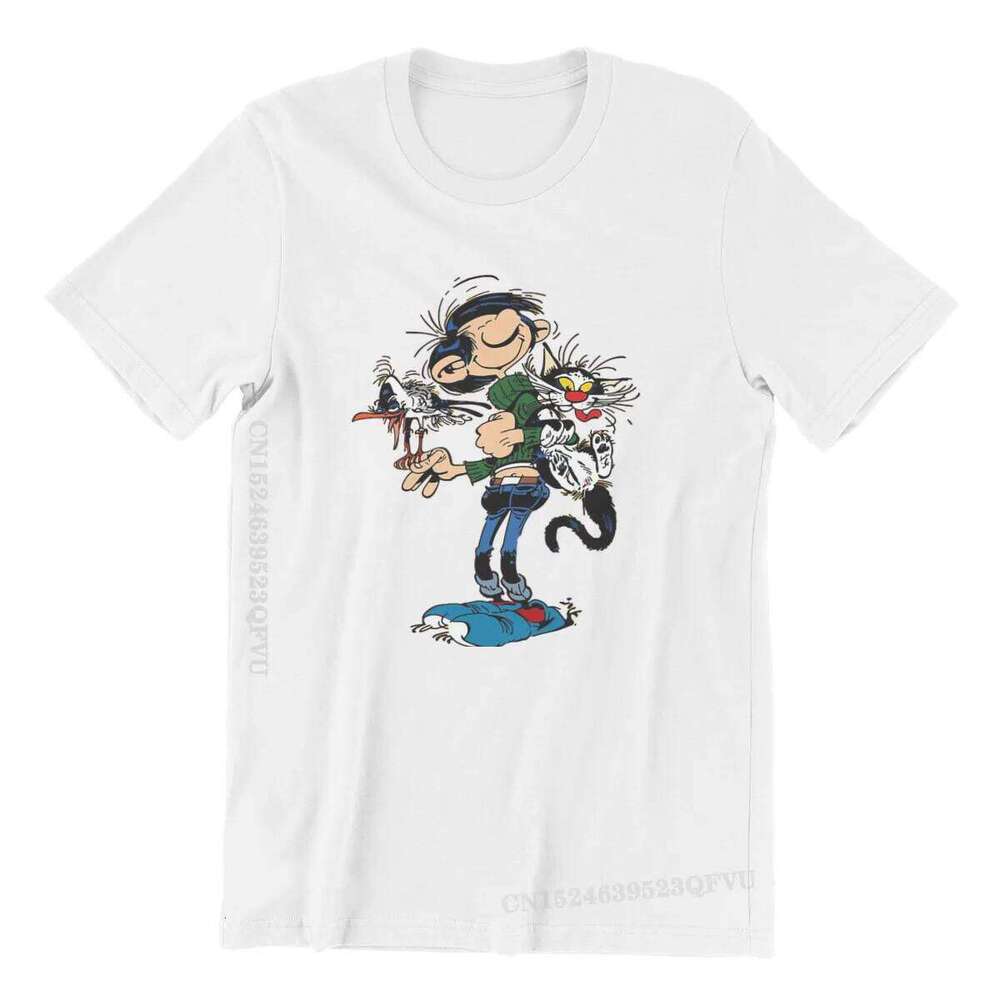 Gaston Lagaffe Cotton TShirts The Twins Of Gambler Personalize Homme Men T Shirts Funny Tshirt Clothing Oversized X260209