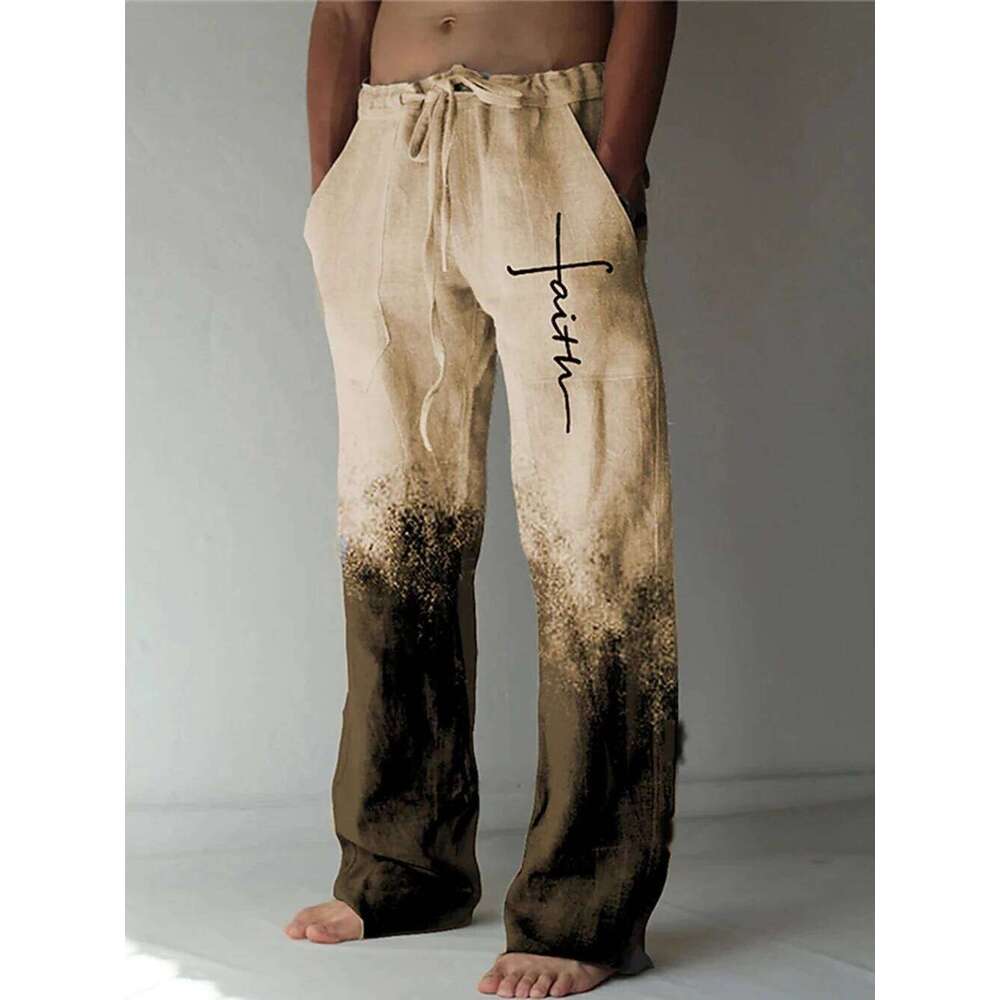 Men's Summer Beach Drawstring Elastic Waist 3D Print Graphic Prints Cross Comfort Casual Daily Streetwear Pants 8XL
