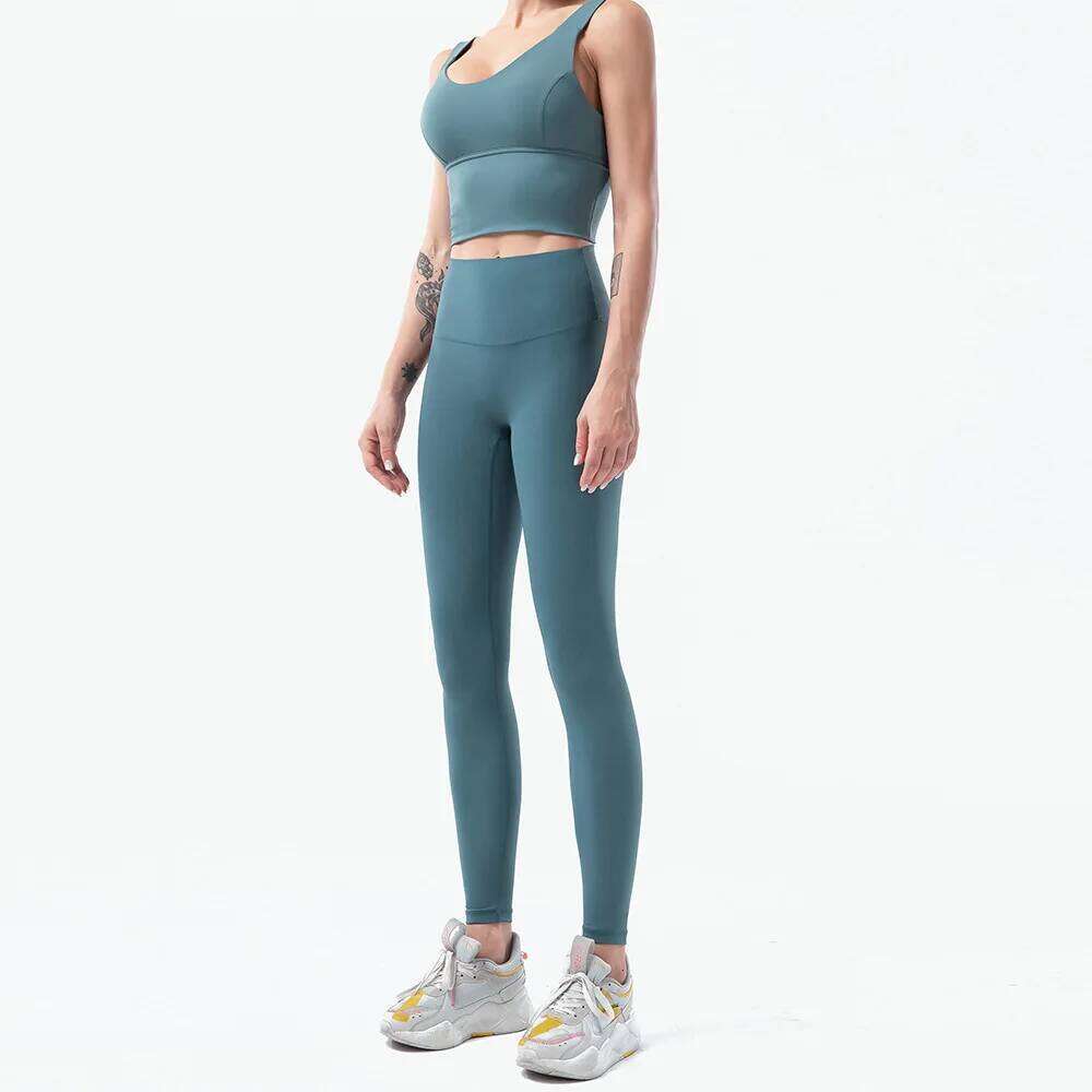 Naked-Feel Leggings Set Women Fitness Suit For Yoga Clothes High Waist Gym Sexy Sport Wear Outdoor Active Bras 26Y0209