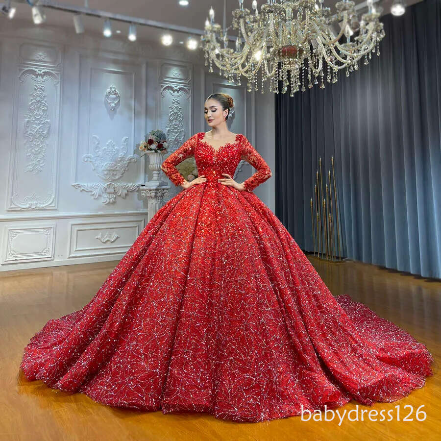 Sparkg Ball Gown Wedding Dresses Red