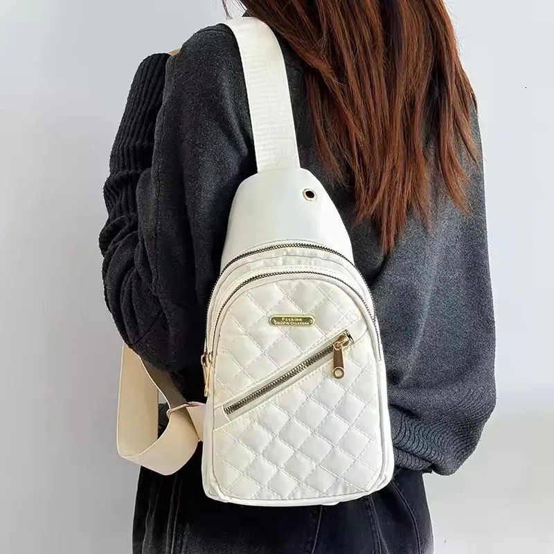 Minimalist LargeCapacity Womens Chest Bag MultiLayer Embroidered Front Backpack Casual Outdoor Crossbody for Girls 260208