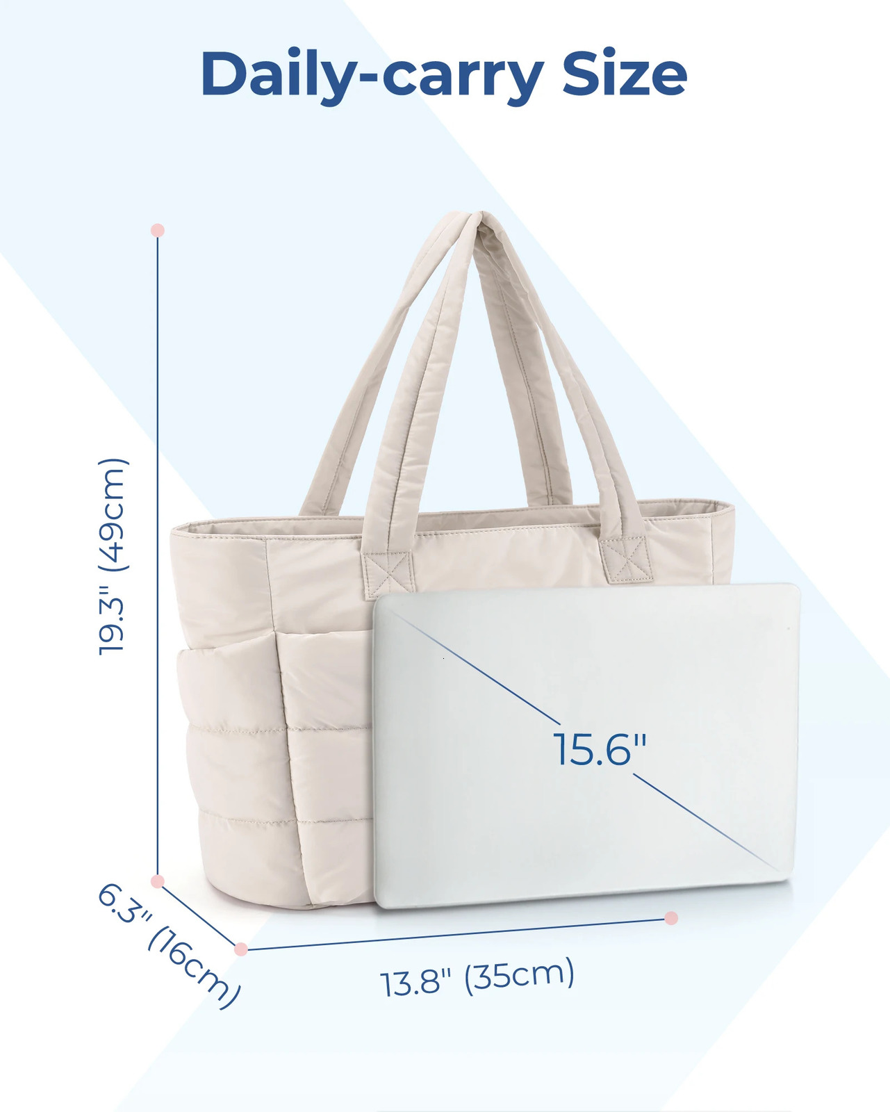 BAGSMART Womens Handbag Large Capacity Puffer Padded Tote Bag Lightweight College School Bags Fit 156in Laptop 260128