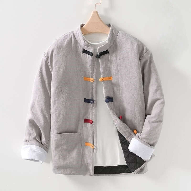 Mardi Hefxessdr colorful button trendy popular winter men s thicken warm tang suit coat leisure loose daily versatile chinese jacket