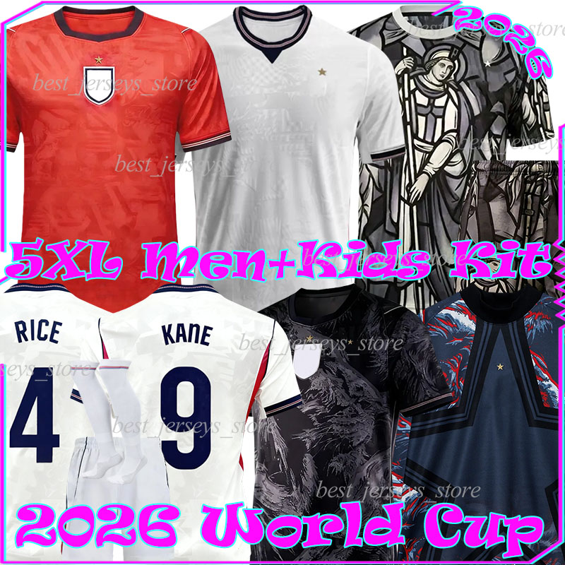 5XL 2026 eNGLanD KANE soccer jerseys World Cup 26/27 RICE EZE BOWEN RASHFORD ROGERS KONSA GUEHI HENDERSON BURN PICKFORD men kids kits socks sets football shirts