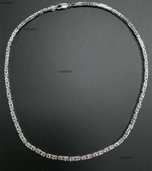 Fashion Punk Sier 2.5mm Hip Hop Bike Link King Emperor Byzantine Chain Necklaces Men 6c