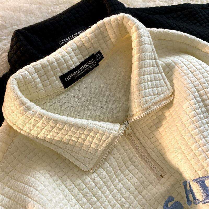 New Style Women's Polo Collar Sweatshirt Loose Versatile Thin Design Sense Matching All Seasons Half-zip Stand-neck Pullovers Fashion Embroidery 