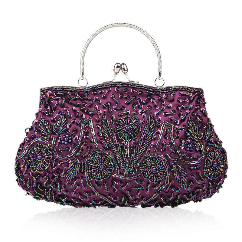 Foreign Trade Hot-Selling Popular Scarce Vintage Handmade Beaded Embroidered Dress Evening Bag Multiple Colors Available Wholesale