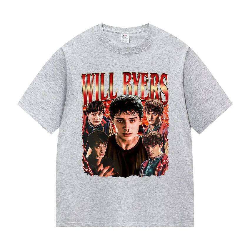 Tv Series Will Byers Graphic T Shirt Men's Vintage High Quality Fashion T-shirts Man 100% Cotton Short Sleeve T-Shirt Streetwear X260209