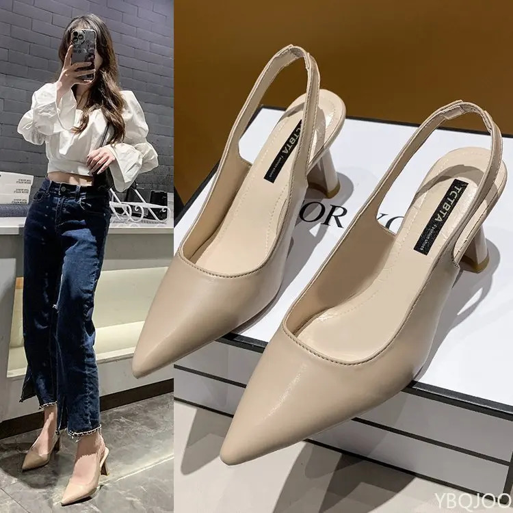 2025 Summer pointed high heels Womens sandals Casual Shallow mouth shoe Fashion elegant ladies shoes Zapatillas Mujer 260202