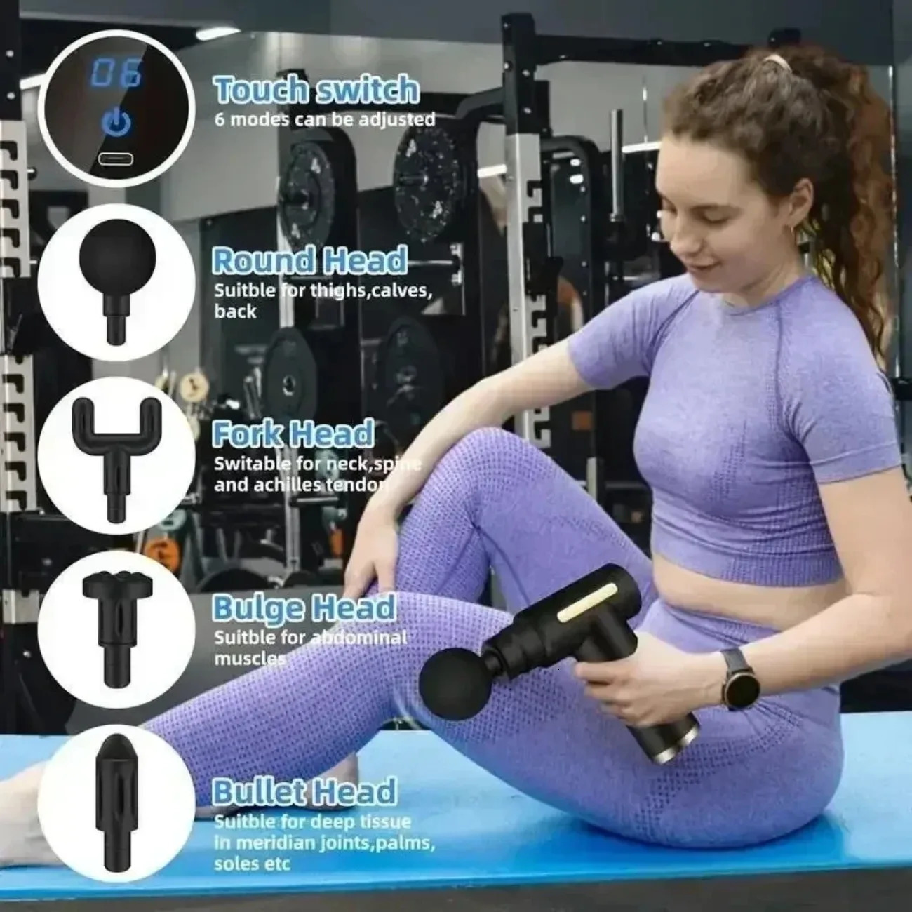 Mini USB Massage Gun Portable Fascia Relaxer for Neck Shoulders and Back Quiet Muscle Relief for Home and Travel 260129