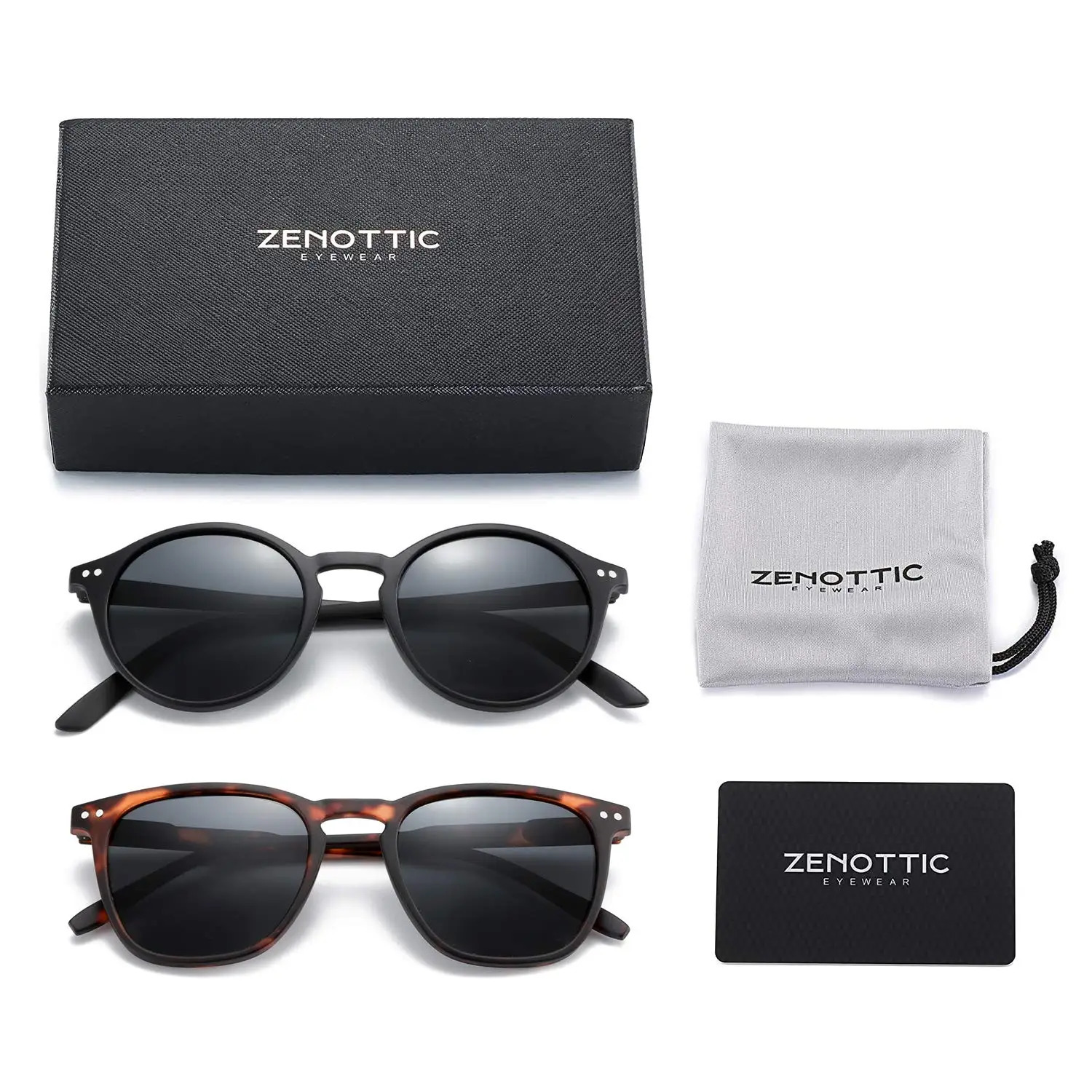 ZENOTTIC Vintage Polarized Sunglasses Men Classical Retro Round Outdoor Driving UV400 Shades Sun Glasses Woman 260128