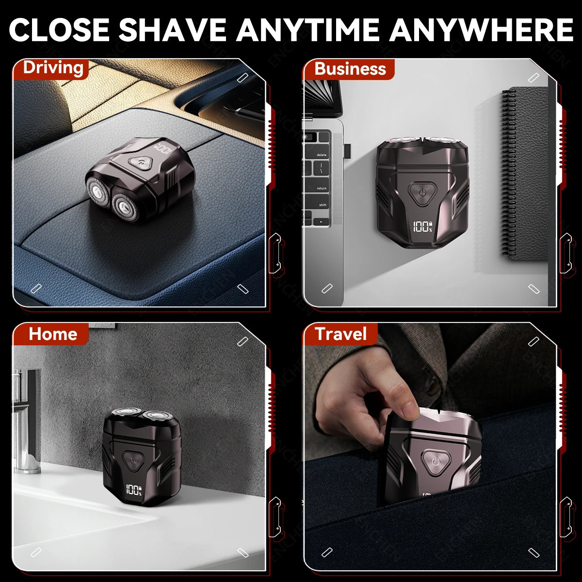 ENCHEN Mini X Portable Electric Shaver 100 Waterproof Type-C 15 Hours Rechargeable With Magnetic Cutter Head And Travel Lock 260126