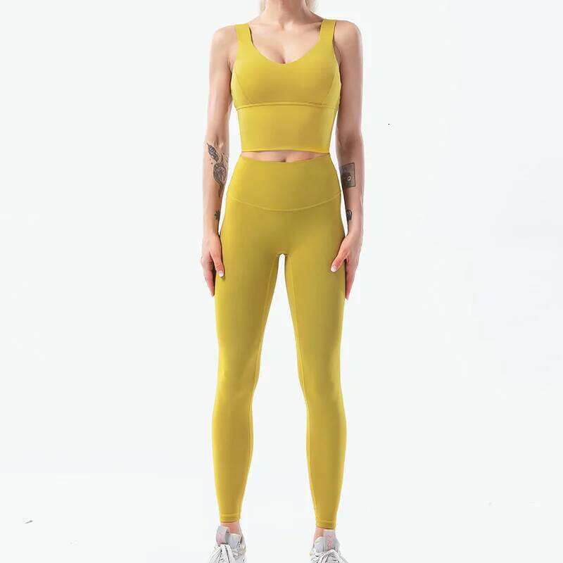 Naked-Feel Leggings Set Women Fitness Suit For Yoga Clothes High Waist Gym Sexy Sport Wear Outdoor Active Bras 26Y0209