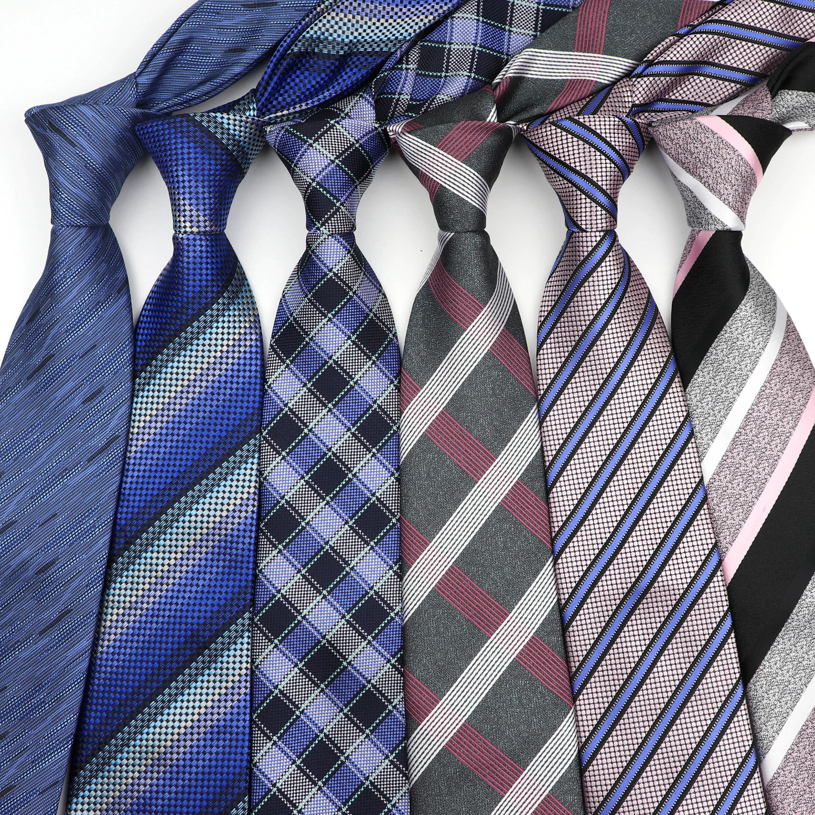 Mens Tie Fashion Classic Polyester Stripe Paisley Red Blue Purple Wedding Party Business 8cmJacquard Woven Necktie 260208