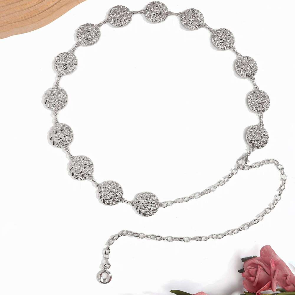 New geometric retro embossed Bohemian chain, paired with skirt and pants, stylish waist chain X260209