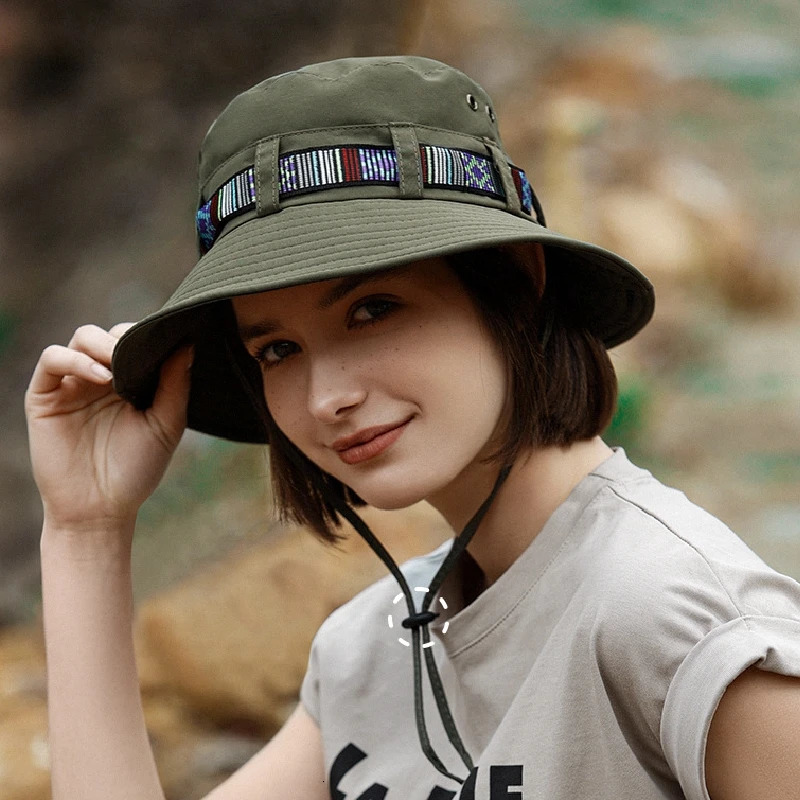 Quick-Dry Breathable Sun Hats with UPF Protection - Adjustable Drawstring Bucket Hat for Outdoor Adventures - Ideal for Hiking 260204