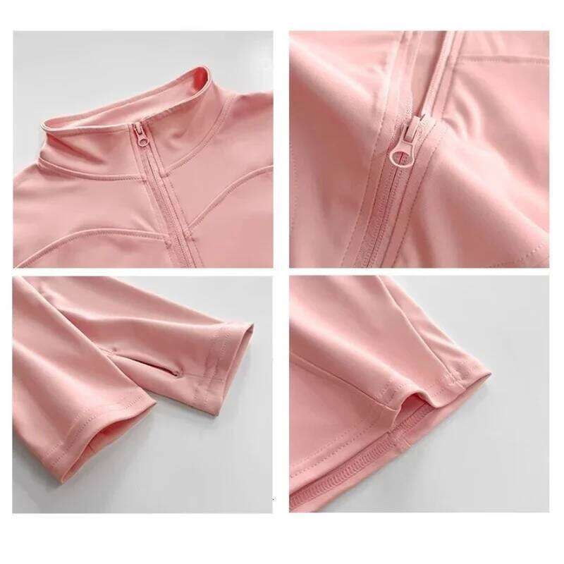 Sun Quick Drying Sports Coat Tight Top Yoga Long Sleeve Zipper Running Fitness Women's S-3XL 26Y0209