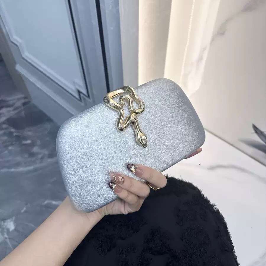 New Women S Fashion Snake Shaped Lock Chain Party Clutch Crossbody Evening Bag