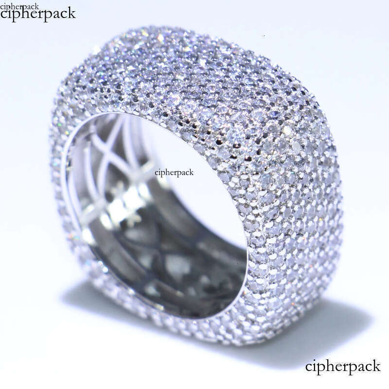 Stunning New Arrival Jewelry Sterling Siler Full Micro Pave White Sapphire CZ Gemstones Women Wedding Engagement Finger Ring 7d