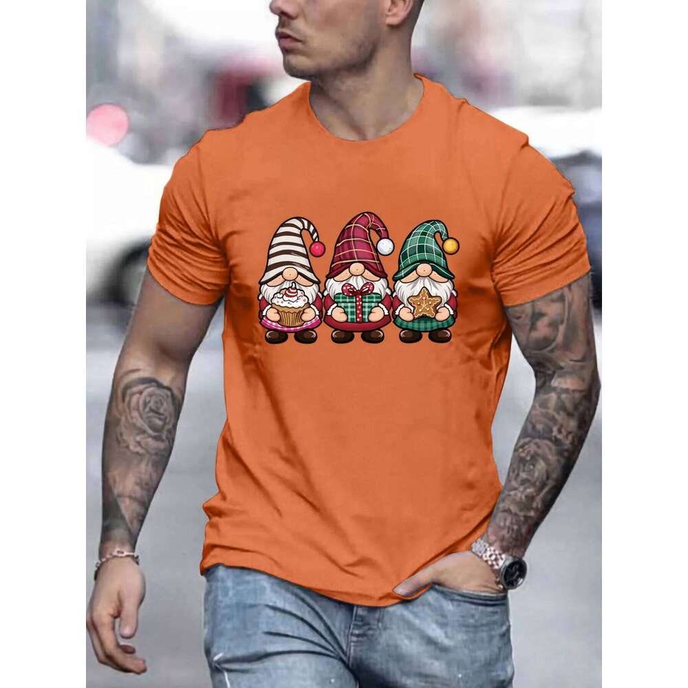 Christmas Festive Graphic T Summer Kids Clothing Men's Shirts Crew Neck Short Sleeve T-Shirts Fashion Man Clothes X260209