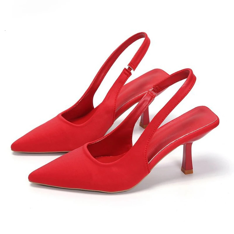 2024 Sexy Women High Heels Pointed Toe Womens Pumps Fashion Shallow Sandals Stiletto Heels Women Party Wedding Shoes 260202