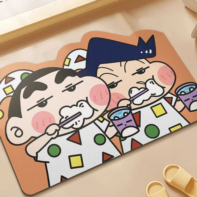 Crayon Shin-chan diatomite floor mat for bathroom entrance water-absorbent quick-drying non-slip mat for home bathroom floor S260207