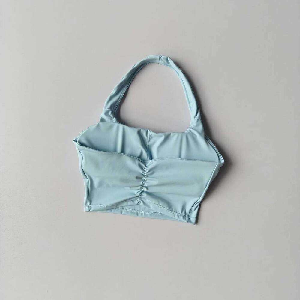 2023 New Sexy Halter Padded Athletic Sport Women less Yoga Crop Top Bra Workout Tops Gym Fitness Sports Bras 26Y0209