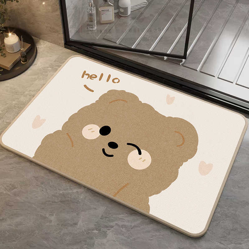 Cartoon puppy bathroom linen floor mat household non-slip bathroom mat water-absorbent bathroom mat S260207