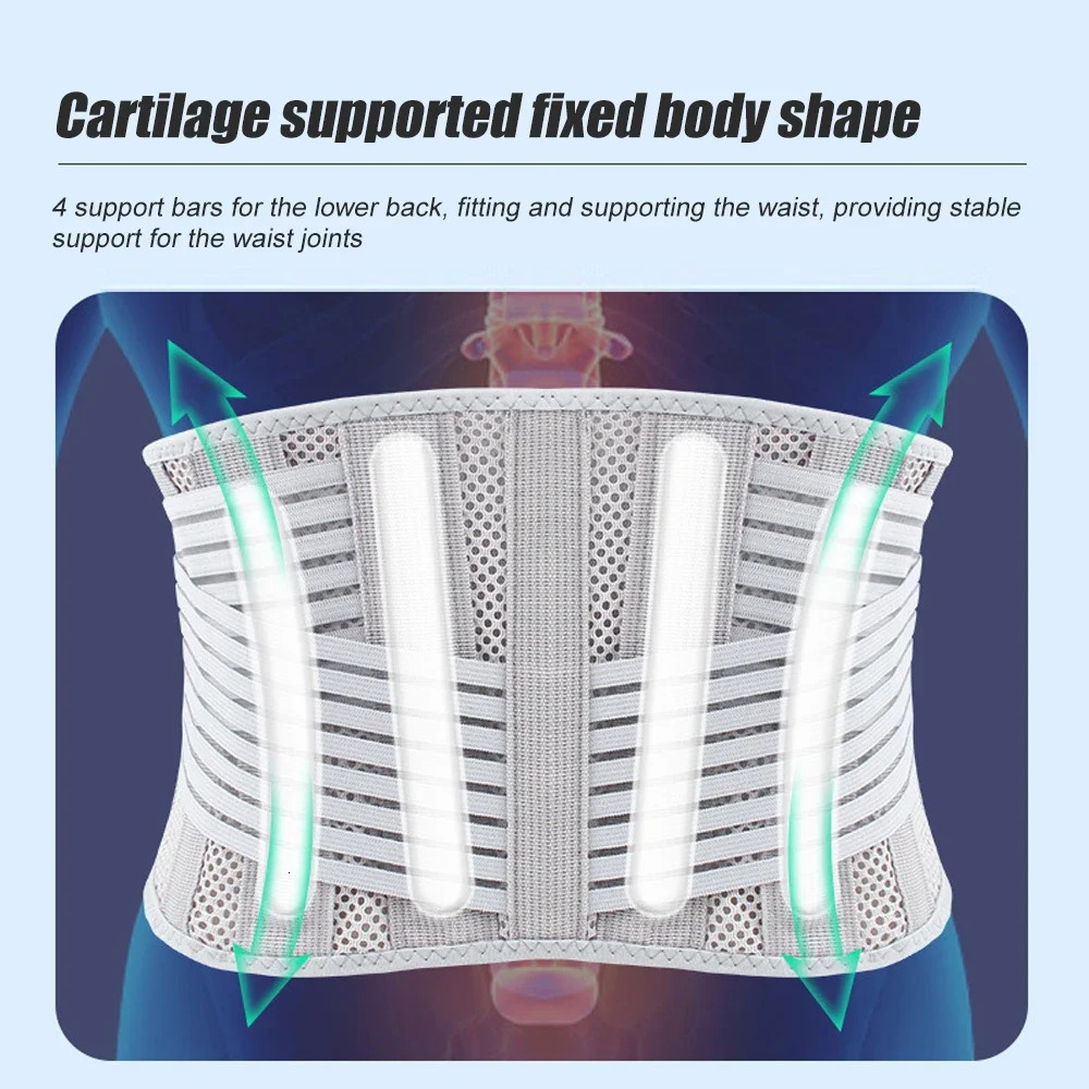 Adjustable Waist Trainer Belt Men Women Lower Back Brace Spine Support Orthopedic Breathable Lumbar Corset 260202