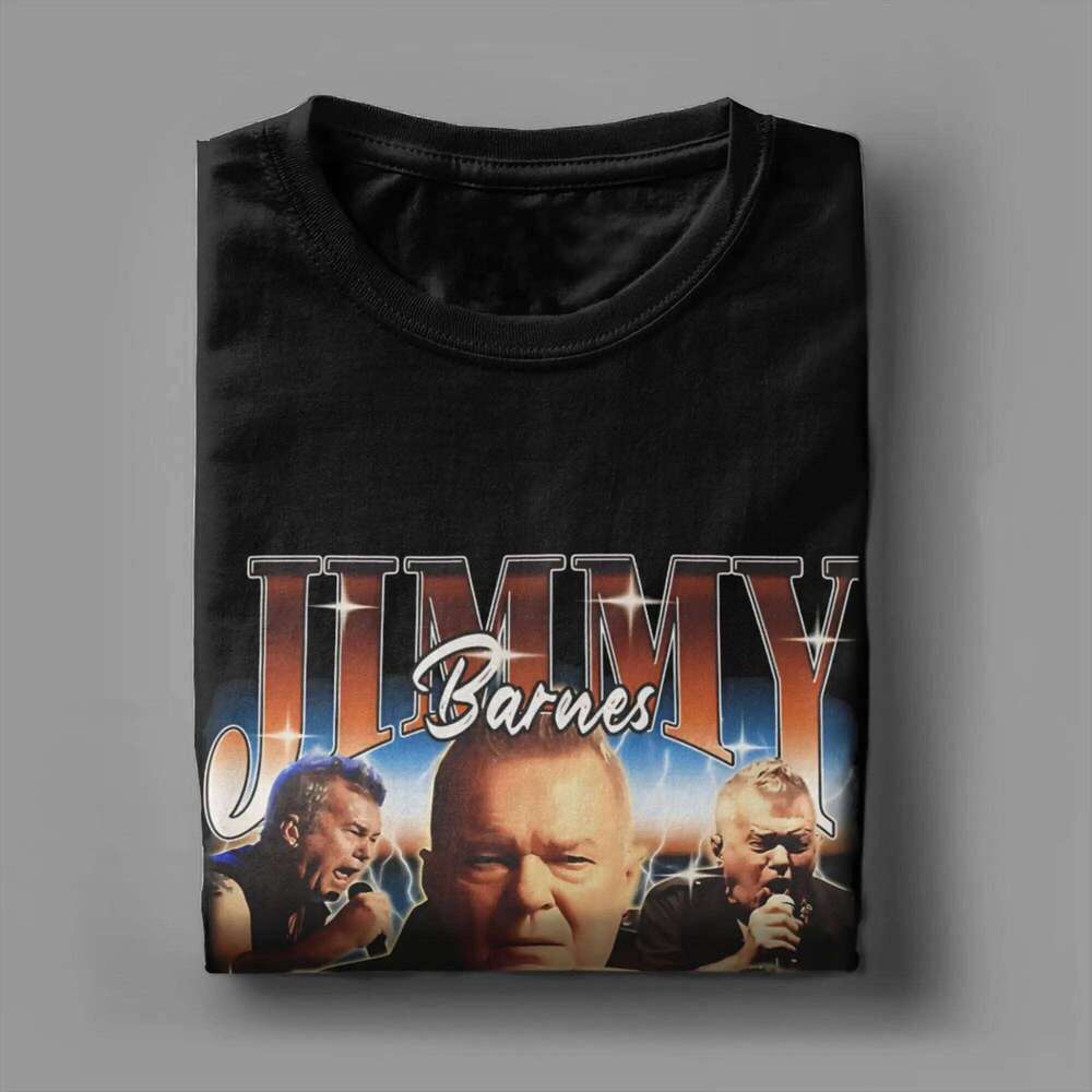 Men Women Printed Retro Jimmy Barnes Vintage Rock Tee T Shirt Pure Cotton T-shirts Clothing X260209