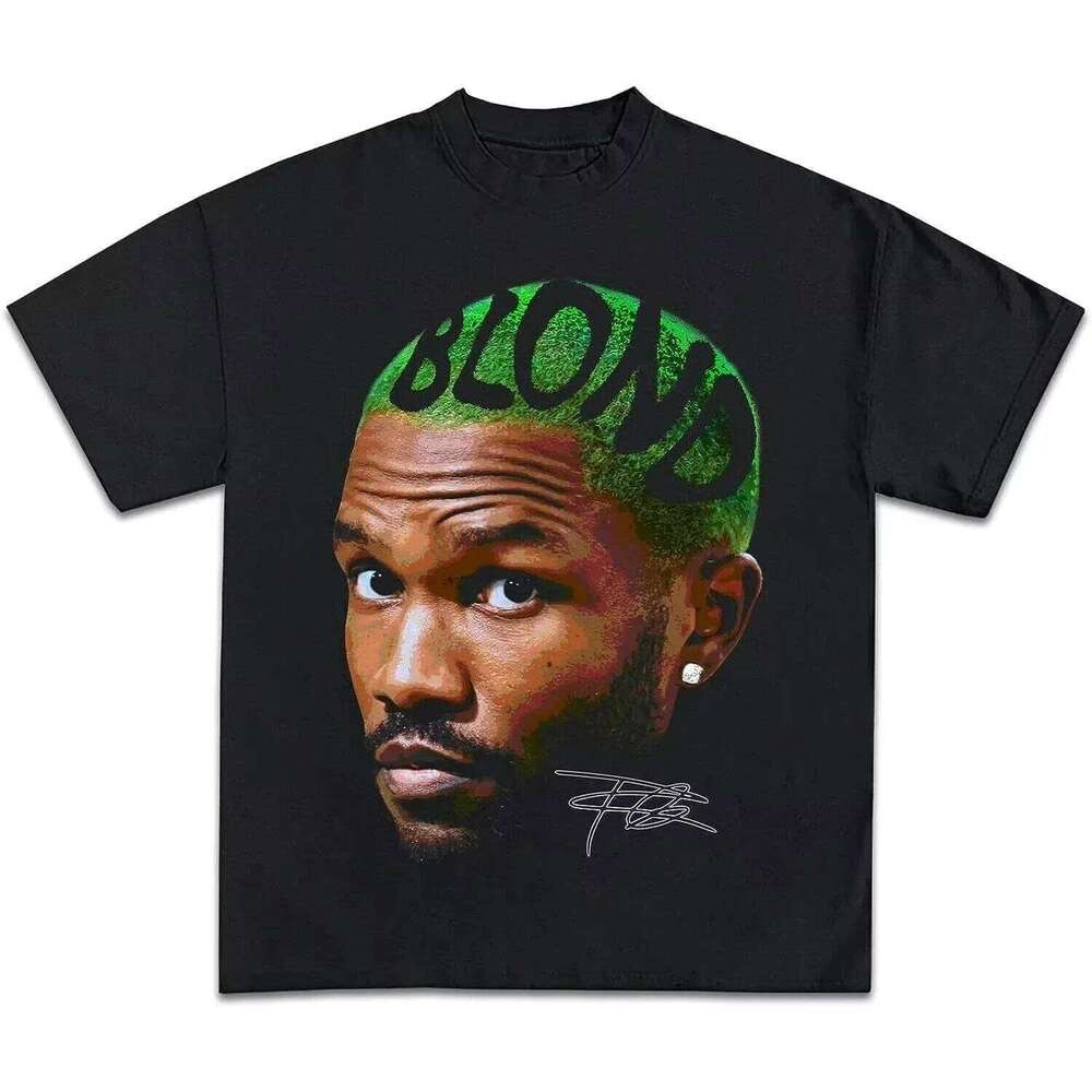 Frank Oceans Shirt Rap Tee Concert Merch Blonds Album Cover Graphic T-Shirt COTTON New Arrival Anime Clothes T Shirts for Men X260209
