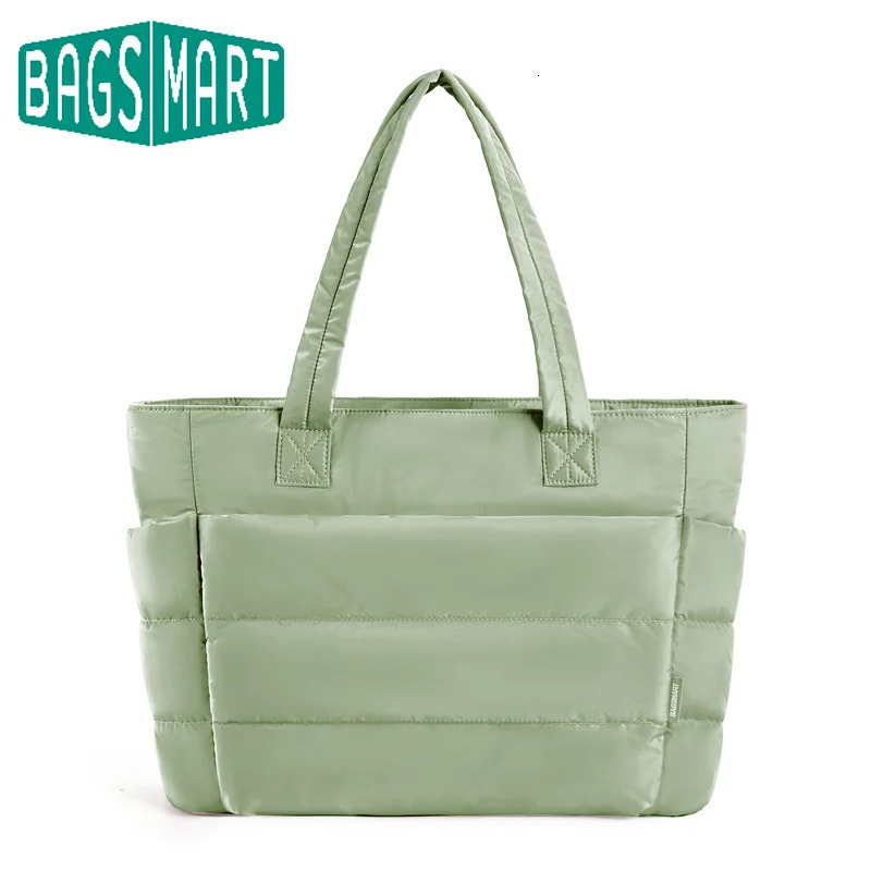 BAGSMART Womens Handbag Large Capacity Puffer Padded Tote Bag Lightweight College School Bags Fit 156in Laptop 260128