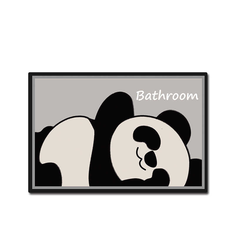 Panda cartoon bathroom absorbent diatomite floor mat for entryway natural rubber non-slip dirt-resistant dust-absorbing S260207