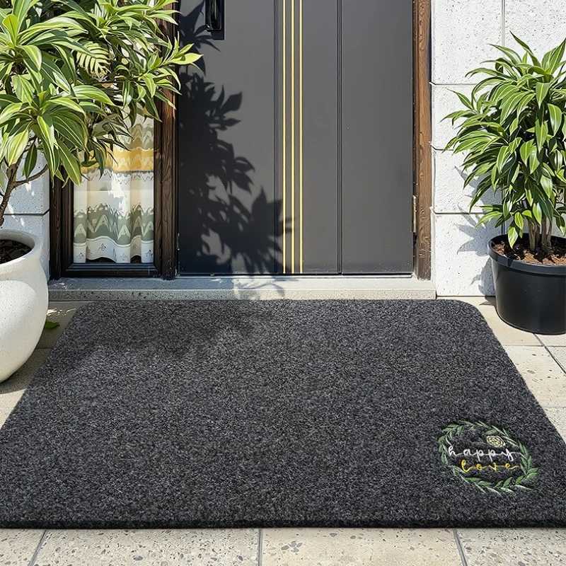 PVC Door Mat Non Slip Entrance Rug Waterproof Heavy Duty Indoor Outdoor Quick Dry Easy Clean Dirt Trapper Floor Mat S260207