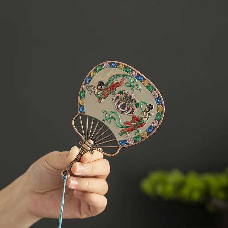 Dunhuang Enamel Incense Burner Pipa Fan Antique Sandalwood Incense Burner Aromatherapy Stove Home Desktop Decoration Ornament C260209