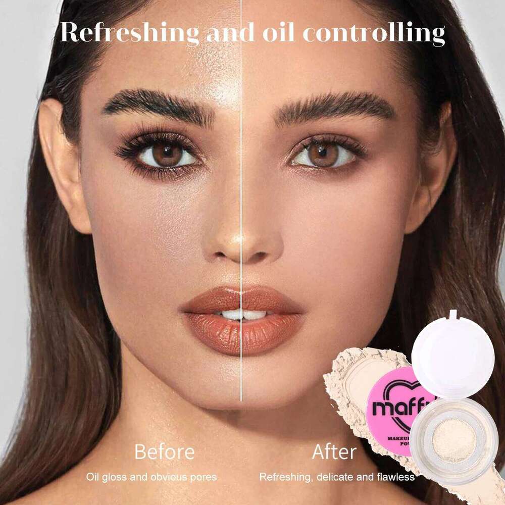 Heart-Shaped Compact Loose Setting Powder, Extra Fluffy, Long-Lasting, Natural Finish for All Skin 26L0209