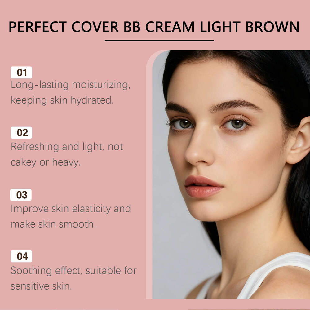 AMZ Light Coffee Color Soft Concealer BB Cream Natural Lightweight Fit Long-lasting Moisturizing Clear Suitable for Oily and Dry Skin