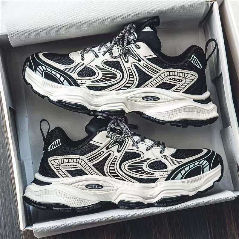 2025 Autumn New Breathable Mesh Shoes Men's Trendy Versatile Thick-Soled Sports Casual Dad Sneakers