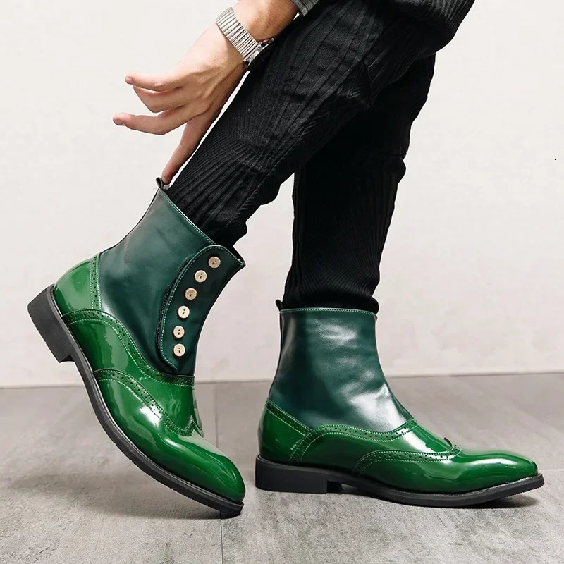 Mens Classic Retro Genuine Leather Chelsea Boots Men Fashion Ankle Boot Casual British Style Short HighTop Shoes 260208
