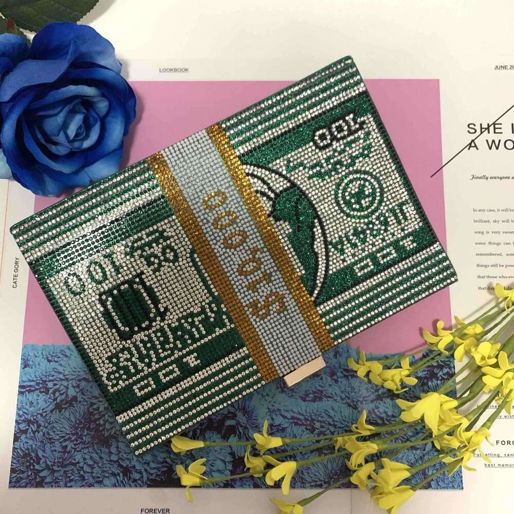 New Trendy Fashion Evening Crossbody Dollar Pattern Women's Clutch Small Bag Wholesale