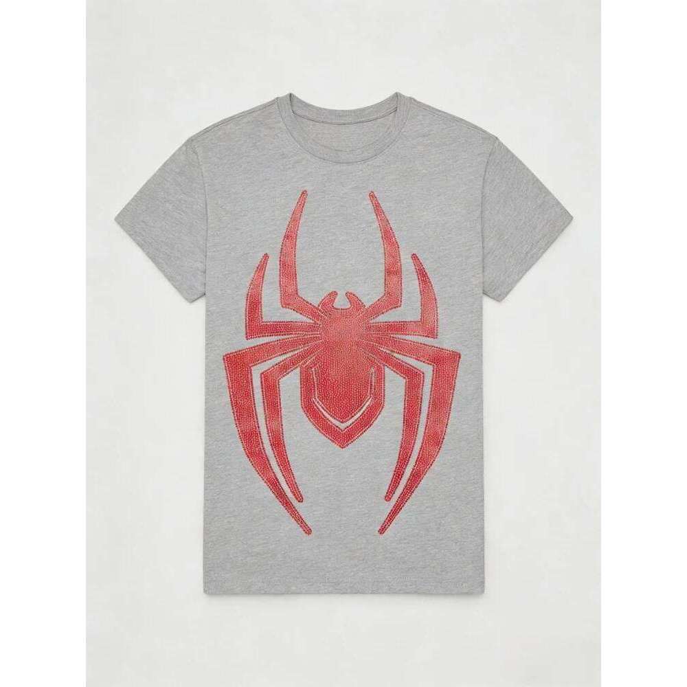 Mile Morales Spider Logo Graphic Print High Quality Men's and Women's Short Sleeve Loose Casual T-Shirts X260209