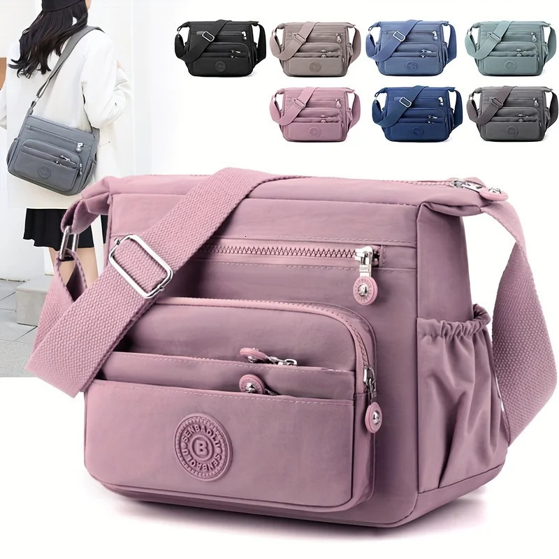Lightweight Nylon Chic Crossbody Bag for Women Adjustable Strap MultiPocket n Travel Shopping Dates School 260208