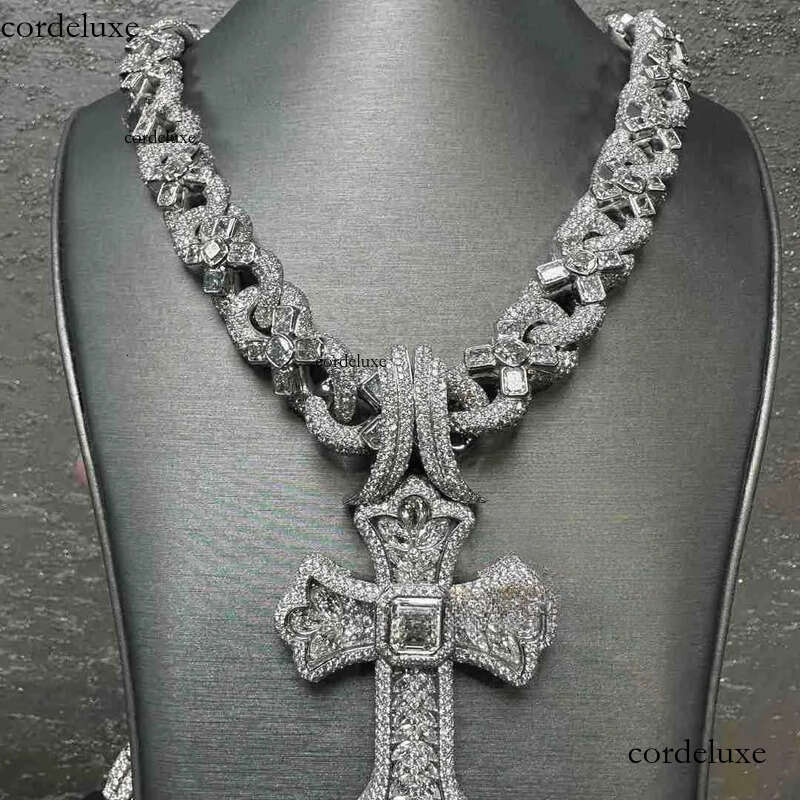 Pendant Necklaces Designer Hip Hop Jewelry Necklace Sier Iced Out vvs Moissanite Dia Fashion Cuban Chain Link 77