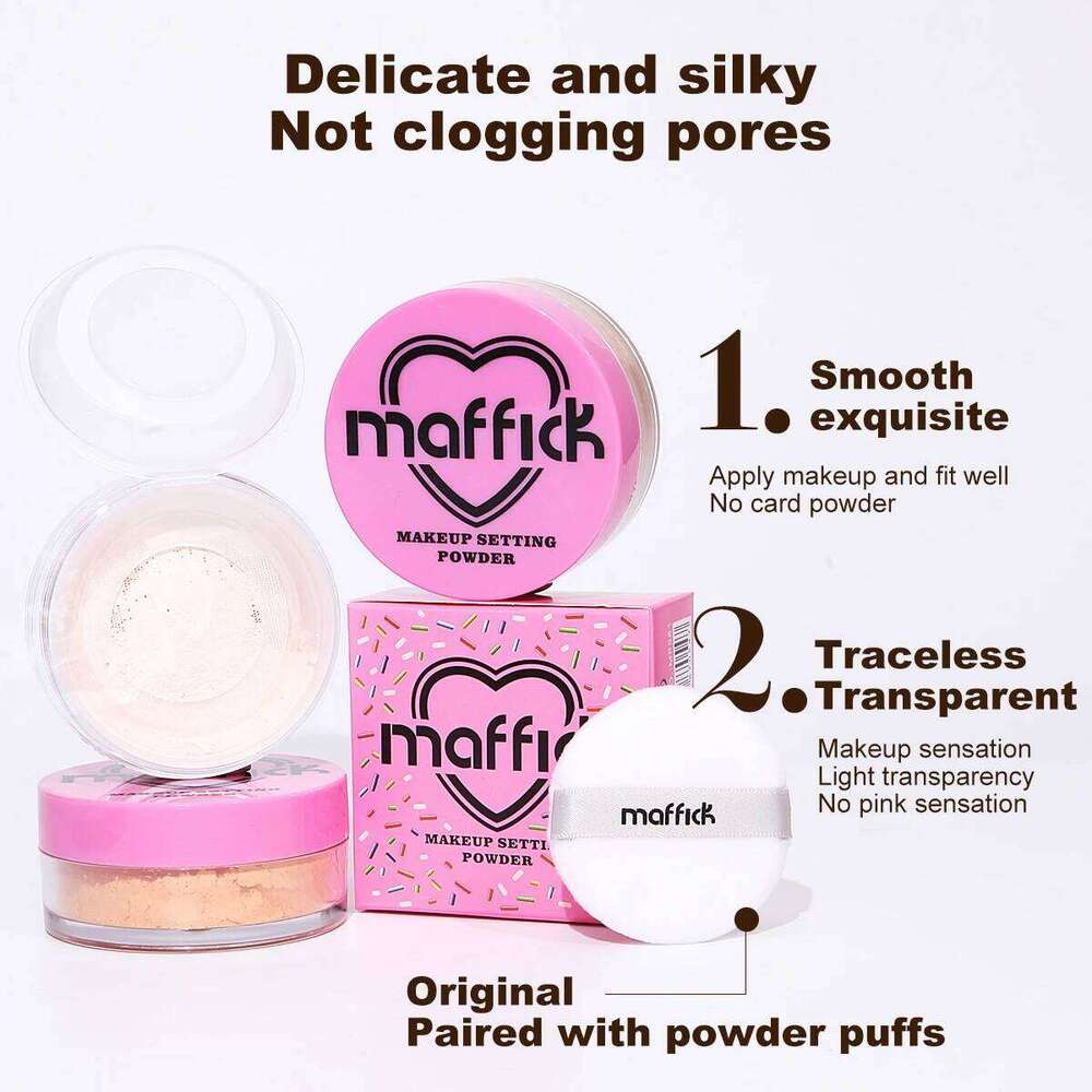 Heart-Shaped Compact Loose Setting Powder, Extra Fluffy, Long-Lasting, Natural Finish for All Skin 26L0209