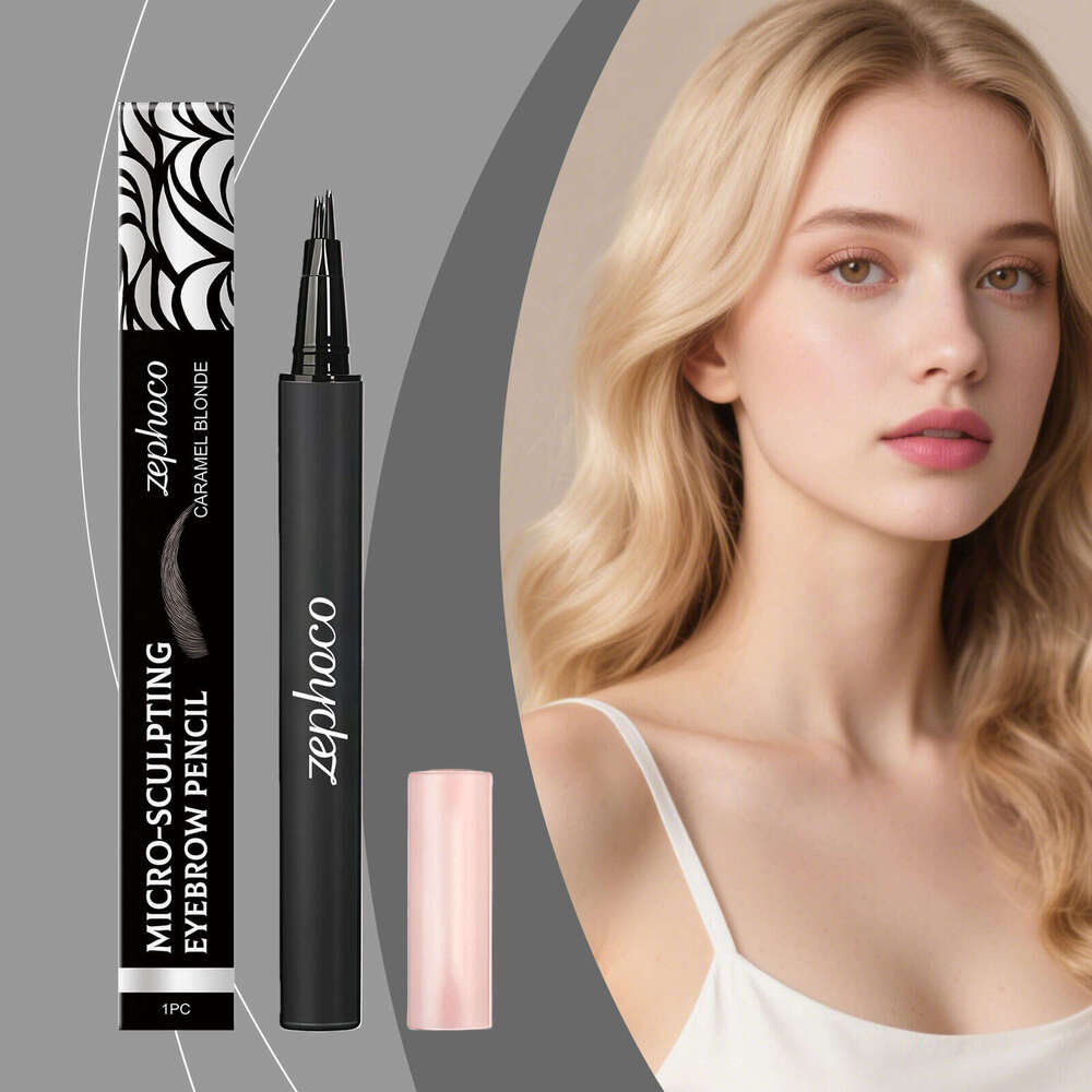 zephoco Caramel Light Gold Eyebrow Pencil - Daily use for shaping, filling in, and outlining eyebrows, providing natural, three-dimensional color with