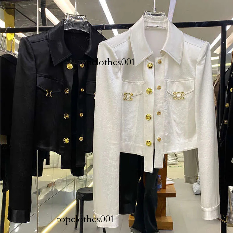 French Elegant Satin Blouse Jacket Women Acetic Acid Long Sleeve Short Shirt Tops Office Lady Fashion Sweet Vintage Streetwear