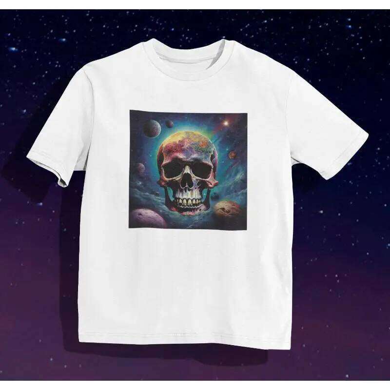 Space Skull T shirt Biker Goth Punk Gothic Horror Edgy X260209
