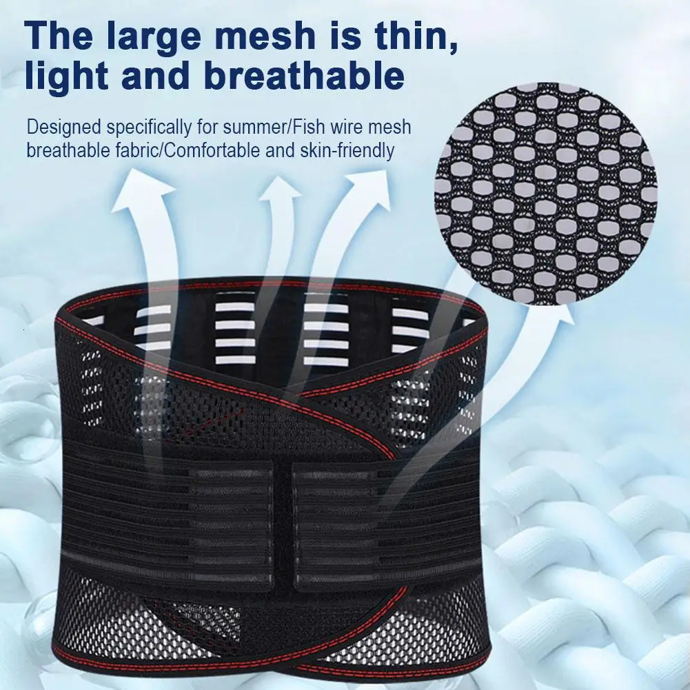 Waist Support Belt Breathable Mesh For Summer Fitness Adjustable Back Brace Trainer Herniateddisc S9l5 260202