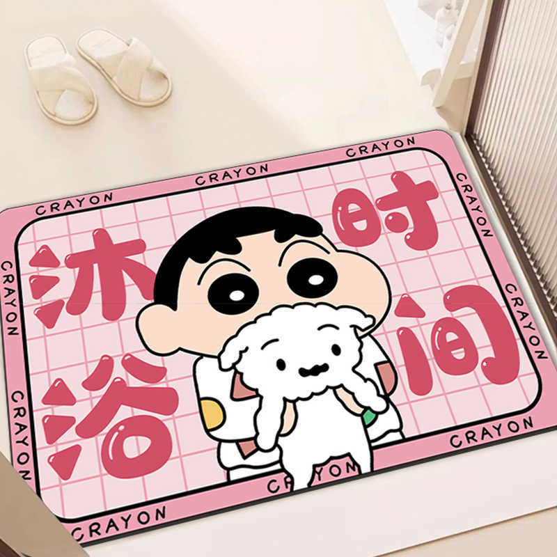 Crayon Shin-chan bathroom mat water-absorbent and non-slip entrance door mat toilet floor mat S260207
