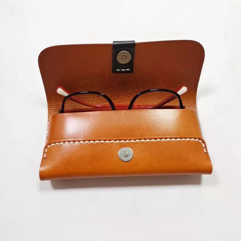 Cowhide Leather Bag Sunglasses Cases Reading Glasses Case Women Eyewear Accessories Storage Box Organizer Glasses Holder Pouch 260208